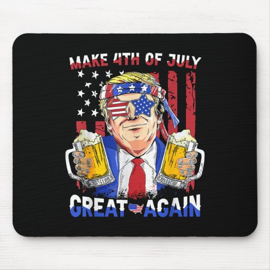トランプおもしろい独立記念日7月の4日を作るグレア マウスパッド (正面)