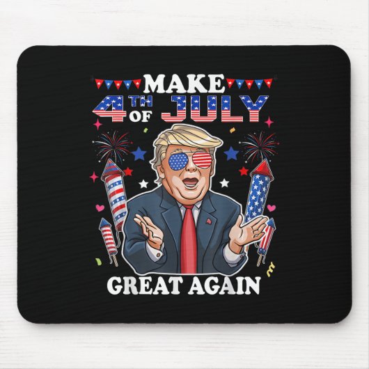 トランプおもしろい独立記念日7月の4日を作るグレア マウスパッド (正面)