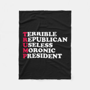 トランプおもしろい皮肉なアンチトランプの民主党メンズ フリースブランケット