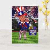 トランプおもしろい誕生日カード – ドナルドおじさん カード (黄色い花)