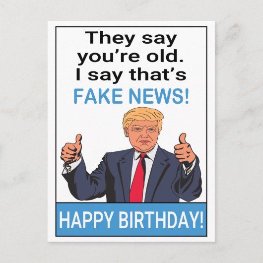 トランプおもしろい誕生日ギフト ポストカード (正面)