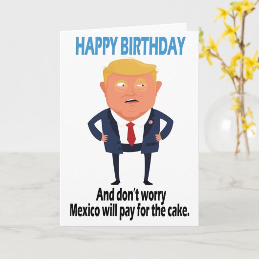 トランプおもしろい誕生日 カード (黄色い花)