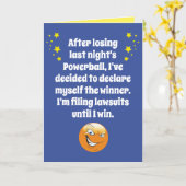 トランプおもしろい負け、宣言された勝者誕生日 カード (黄色い花)