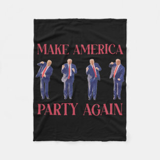トランプおもしろい踊り フリースブランケット