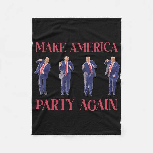 トランプおもしろい踊り フリースブランケット (正面)