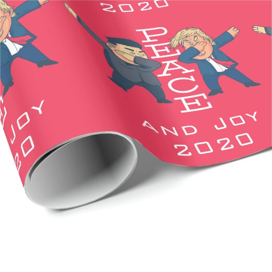トランプおもしろい金正恩クリスマス平和の喜び2020 ラッピングペーパー (ロールコーナー)