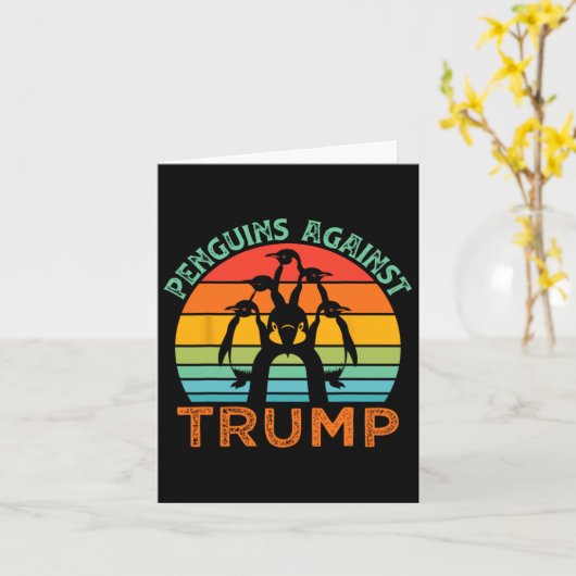 トランプおもしろい関税に対すおもしろいるペンギンC カード (黄色い花)