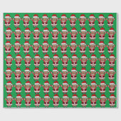 トランプおもしろい顔カスタムフォトサンタヘッド ラッピングペーパー (フラット)