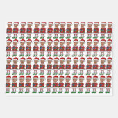トランプおもしろい顔カスタムフォト小妖精や小人クリスマスピンク ラッピングペーパーシート (正面2)