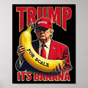 トランプおもしろい1のバナナはかりで測だ ポスター