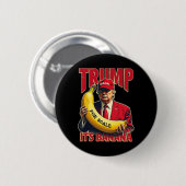 トランプおもしろい1のバナナはかりで測だ 缶バッジ (正面&裏面)