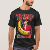 トランプおもしろい1のバナナはかりで測だ Tシャツ (正面)