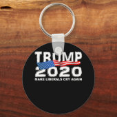 トランプおもしろい2020再びリベラル派を泣かせる キーホルダー (正面)