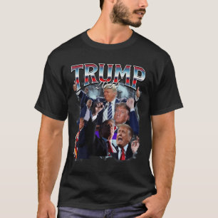 トランプおもしろい2024キャンペーン90sトレンディーラップのブートレグ tシャツ