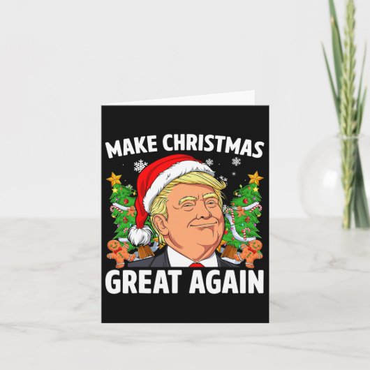 トランプおもしろい2024再びクリスマスを素晴らし作る カード (正面)