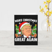トランプおもしろい2024再びクリスマスを素晴らし作る カード (黄色い花)