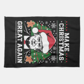 トランプおもしろい2024再びクリスマスを素晴らし作る キッチンタオル (横)