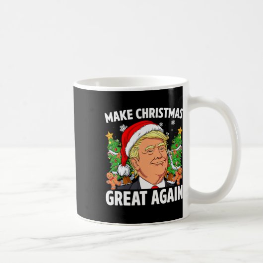 トランプおもしろい2024再びクリスマスを素晴らし作る コーヒーマグカップ (右)