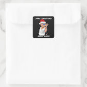 トランプおもしろい2024再びクリスマスを素晴らし作る スクエアシール (バッグ)