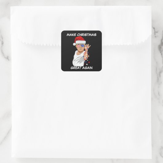トランプおもしろい2024再びクリスマスを素晴らし作る スクエアシール (バッグ)