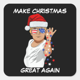 トランプおもしろい2024再びクリスマスを素晴らし作る スクエアシール