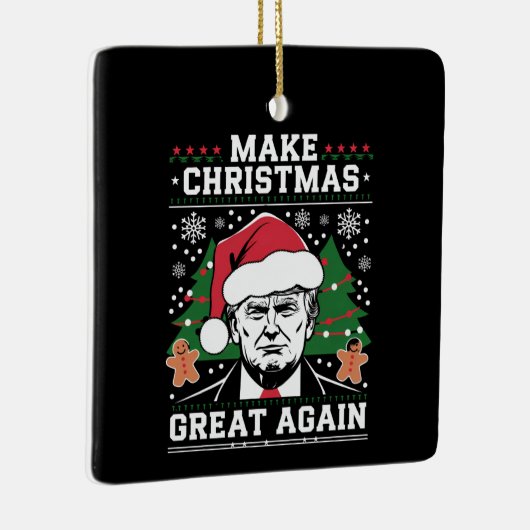 トランプおもしろい2024再びクリスマスを素晴らし作る セラミックオーナメント (右)