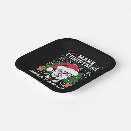 トランプおもしろい2024再びクリスマスを素晴らし作る ペーパープレート (傾斜あり)
