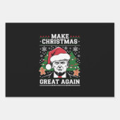 トランプおもしろい2024再びクリスマスを素晴らし作る ラッピングペーパーシート (正面)