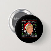 トランプおもしろい2024再び醜いクリスマスを作る素晴らし2024 缶バッジ (正面&裏面)