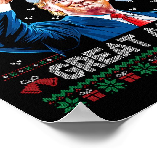 トランプおもしろい2024再び醜いCの素晴らしクリスマスを作る ポスター (角)