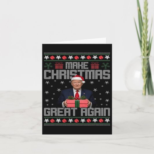 トランプおもしろい2024再び醜いSの素晴らしクリスマスを作る カード (正面)