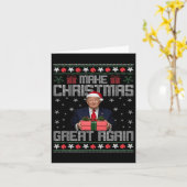 トランプおもしろい2024再び醜いSの素晴らしクリスマスを作る カード (黄色い花)