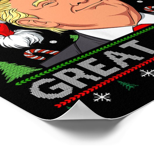 トランプおもしろい2024再び醜いSの素晴らしクリスマスを作る ポスター (角)