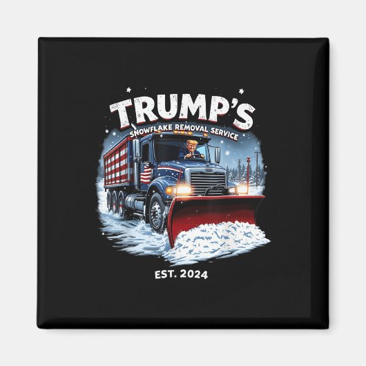 トランプおもしろい2024勝利スノーフレーク除去 マグネット (正面)