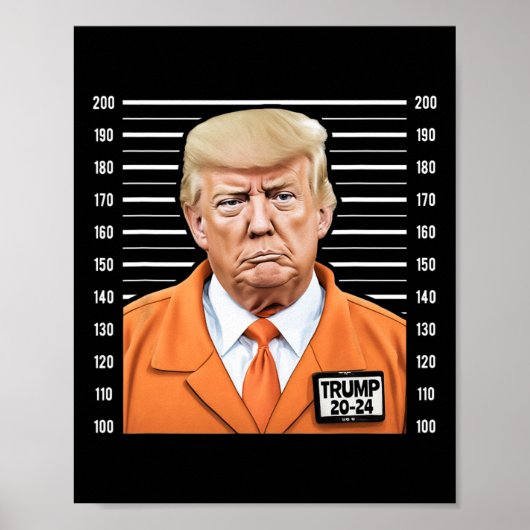 トランプおもしろい2024囚人のムグショット ポスター (正面)