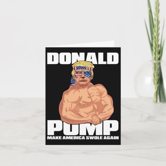 トランプおもしろい7月4日ドナルドポンプ カード (正面)