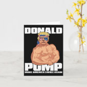 トランプおもしろい7月4日ドナルドポンプ カード (黄色い花)