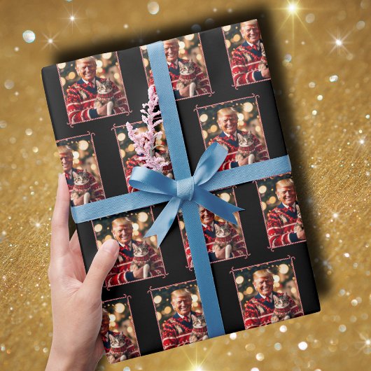 トランプおもしろい | ドナルド・トランプ、ネコを再び安全にする ラッピングペーパー