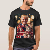 トランプおもしろい | ドナルド・トランプ、ネコを再び安全にする Tシャツ (正面)