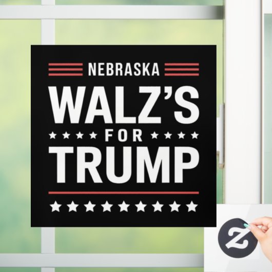 トランプおもしろい・ヴァンス・ウォルズのトランプネブラスカ向け ウィンドウサイン (ホーム)