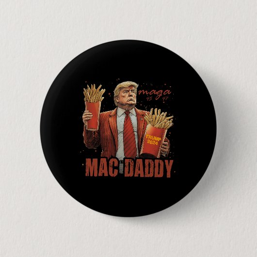 トランプおもしろいMacダディーティー 缶バッジ (正面)
