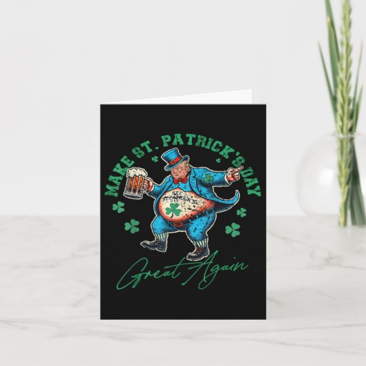 トランプおもしろいSt patricks dayアイルランド人男性ウォム カード (正面)