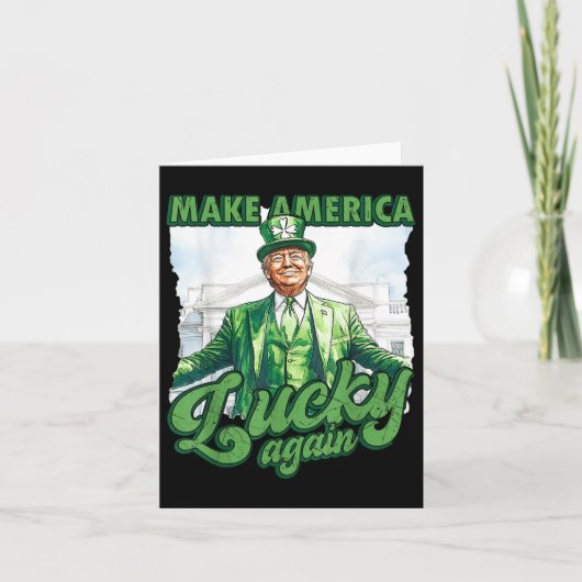 トランプおもしろいSt patricks dayメイクアメリカラッキー カード (正面)