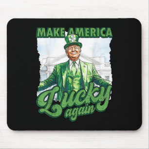 トランプおもしろいSt patricks dayメイクアメリカラッキー マウスパッド