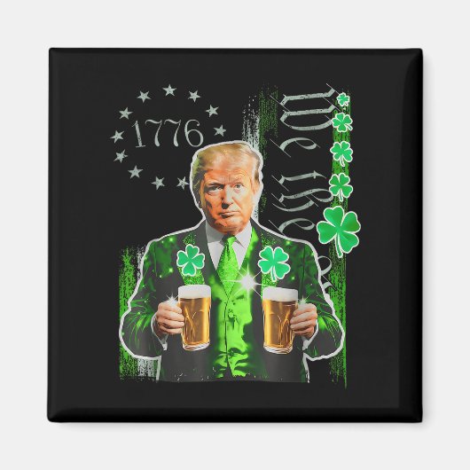 トランプおもしろいSt patricks day我々米国国旗 マグネット (正面)