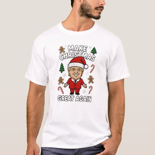 トランプからクリスマスを再び偉大に Tシャツ (正面)