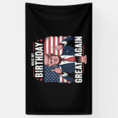 トランプがお誕生日おめでとう "Make My Birthday Great Again" 横断幕 (縦)