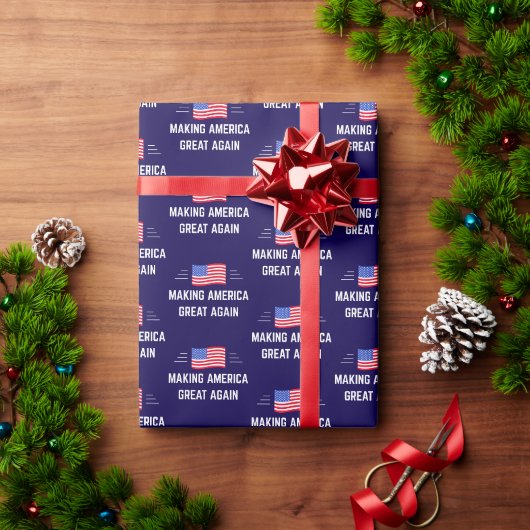トランプがアメリカを再び偉大にする ラッピングペーパー (クリスマスギフト)