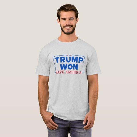 トランプがアメリカ救に勝った Tシャツ (正面フル)