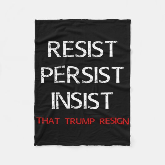 トランプがトランプを辞任すると主張し続けるアンチ・トランプ フリースブランケット (正面)